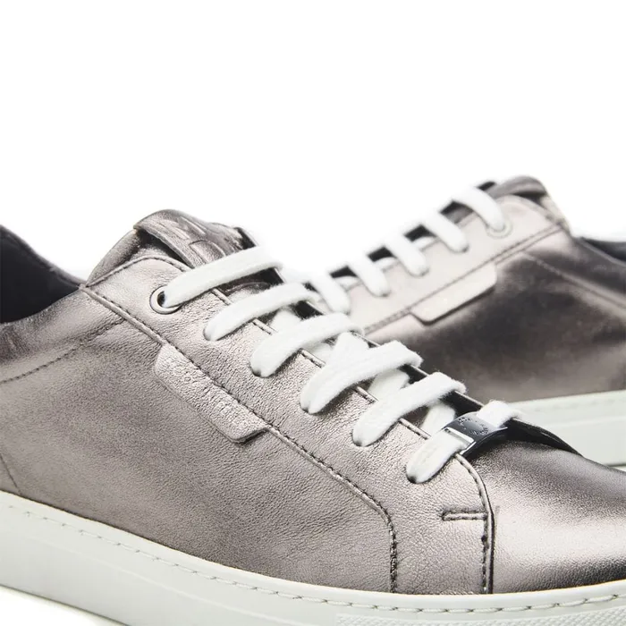 Casual Trainers Women Moda In Pelle Ariba Pewter Leather