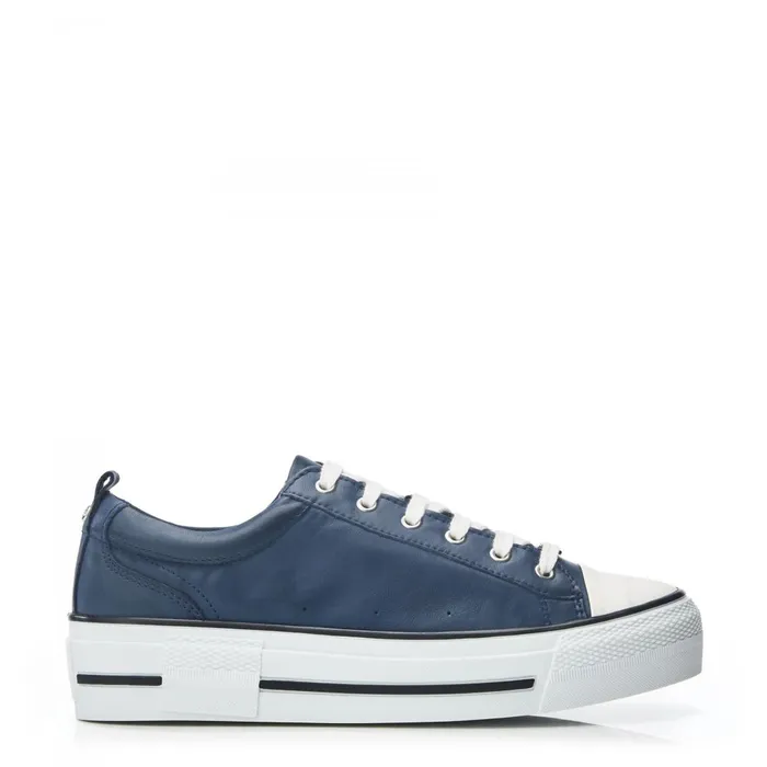 Casual Trainers Women Moda In Pelle Avena Navy Leather