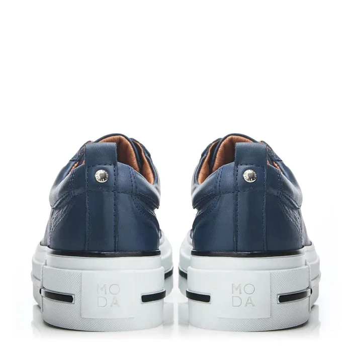 Casual Trainers Women Moda In Pelle Avena Navy Leather