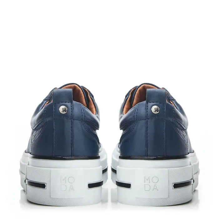 Casual Trainers Women Moda In Pelle Avena Navy Leather