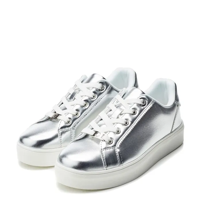 Casual Trainers Women Moda In Pelle Belammy Silver Porvair
