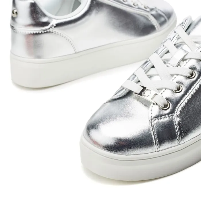 Casual Trainers Women Moda In Pelle Belammy Silver Porvair