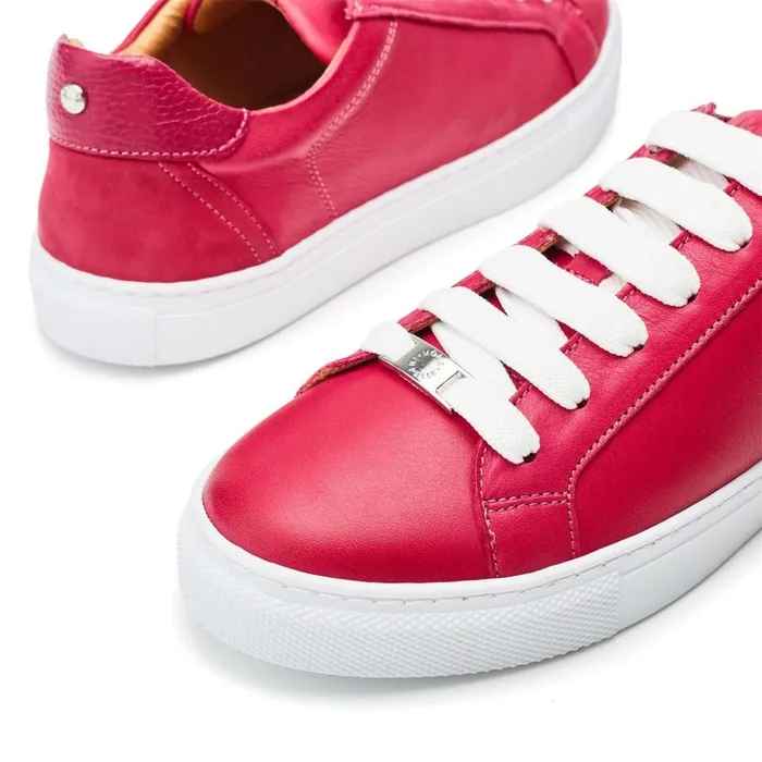 Casual Trainers Women Moda In Pelle Braidie Raspberry Leather