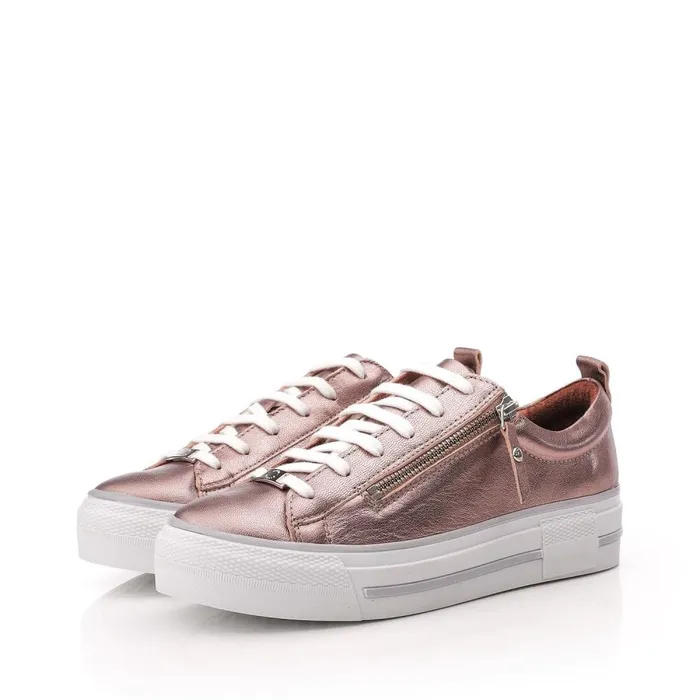Casual Trainers Women Moda In Pelle Filician Stone Metallic Leather