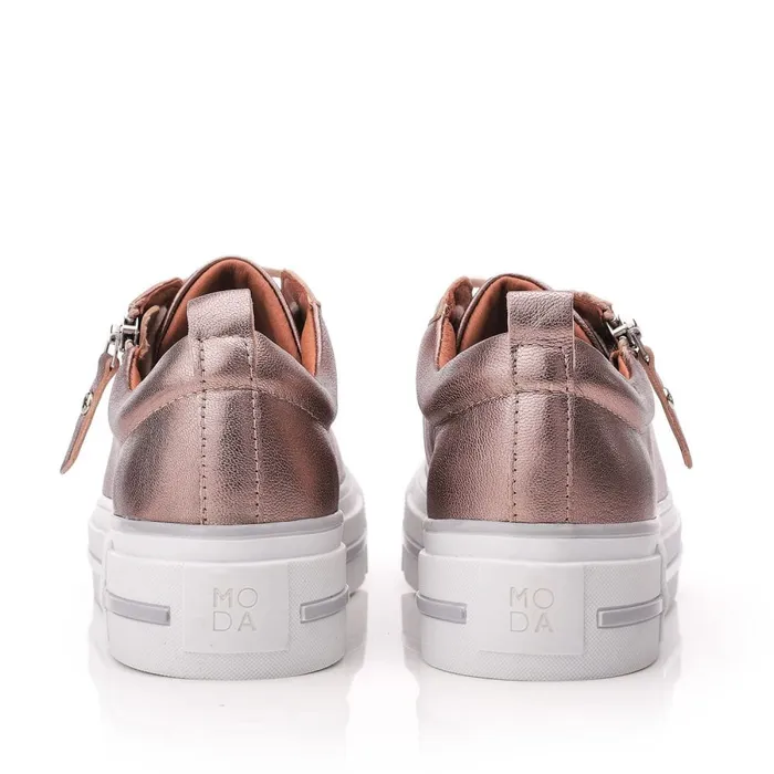 Casual Trainers Women Moda In Pelle Filician Stone Metallic Leather