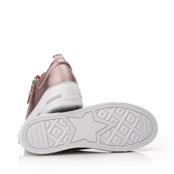 Casual Trainers Women Moda In Pelle Filician Stone Metallic Leather