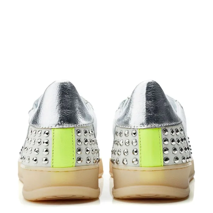 Casual Trainers Women Moda In Pelle Filipia White 8211 Silver Leather