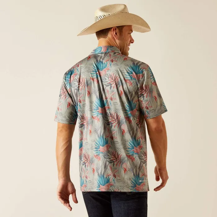 Charger 20 Printed Polo Light Grey Heather Men Ariat TShirts and Polos Charger 20 Printed Polo Light Grey Heather Men Ariat TShirts and Polos