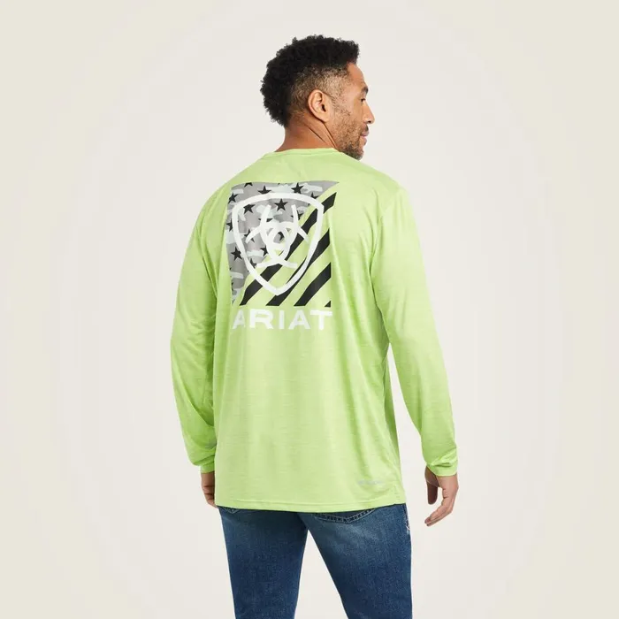 Charger Americana TShirt Green Heather Men Ariat TShirts and Polos