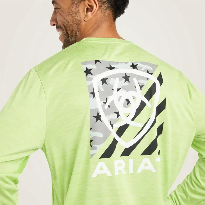Charger Americana TShirt Green Heather Men Ariat TShirts and Polos Charger Americana TShirt Green Heather Men Ariat TShirts and Polos