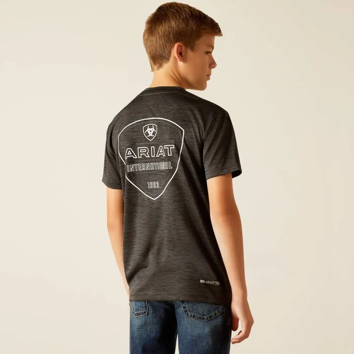 Charger Ariat Crestline TShirt Charcoal Kids Ariat TShirts and Polos