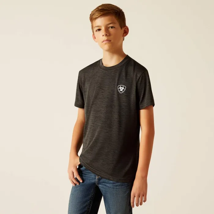 Charger Ariat Crestline TShirt Charcoal Kids Ariat TShirts and Polos Charger Ariat Crestline TShirt Charcoal Kids Ariat TShirts and Polos