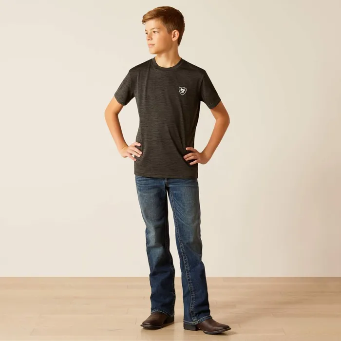 Charger Ariat Crestline TShirt Charcoal Kids Ariat TShirts and Polos Charger Ariat Crestline TShirt Charcoal Kids Ariat TShirts and Polos