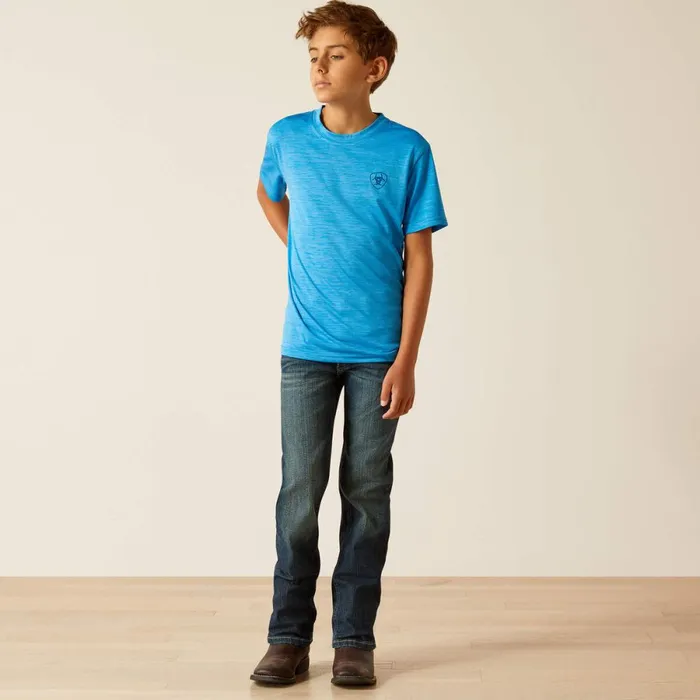 Charger Ariat SW Shield TShirt Brilliant Blue Kids Ariat TShirts and Polos Charger Ariat SW Shield TShirt Brilliant Blue Kids Ariat TShirts and Polos