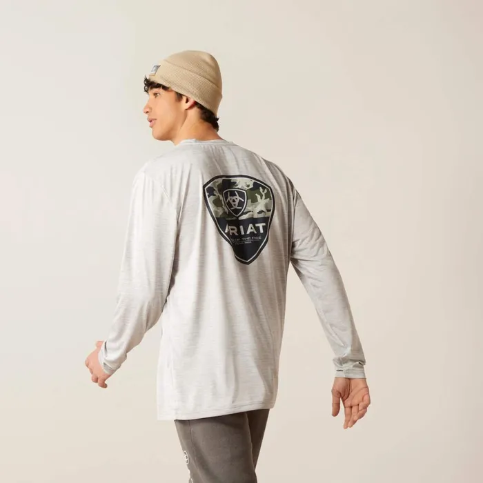 Charger Camo Corps TShirt Lt Grey Heather Men Ariat TShirts and Polos