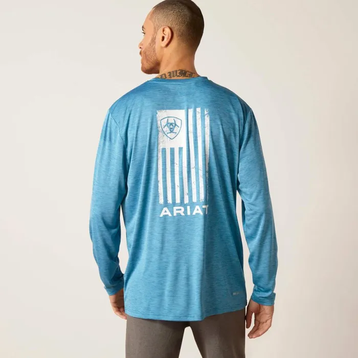 Charger Faded TShirt Seaport Heather Men Ariat TShirts and Polos