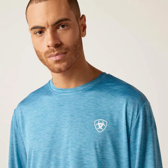 Charger Faded TShirt Seaport Heather Men Ariat TShirts and Polos Charger Faded TShirt Seaport Heather Men Ariat TShirts and Polos