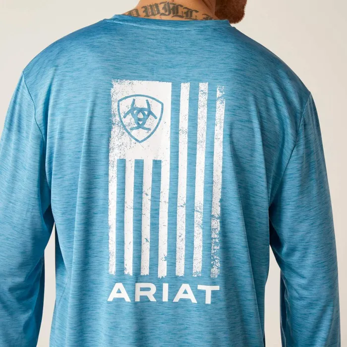 Charger Faded TShirt Seaport Heather Men Ariat TShirts and Polos Charger Faded TShirt Seaport Heather Men Ariat TShirts and Polos