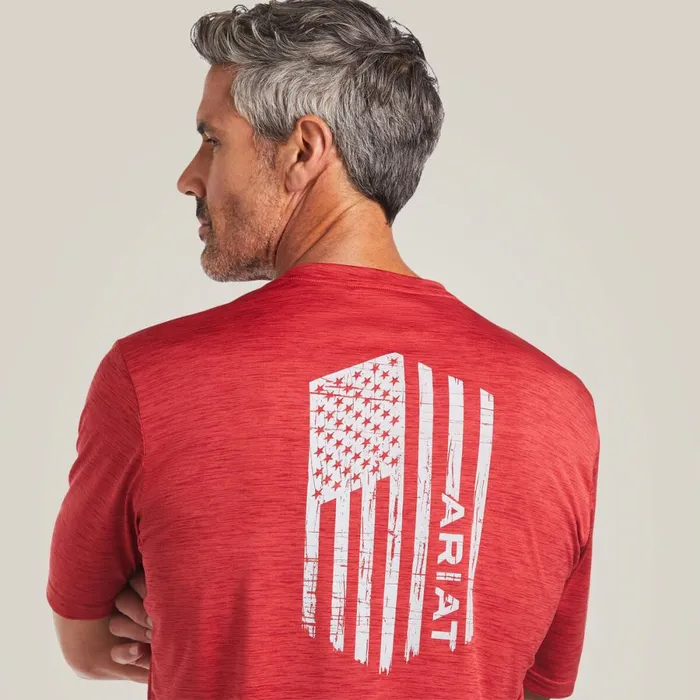 Charger Vertical Flag Tee Scooter Men Ariat TShirts and Polos Charger Vertical Flag Tee Scooter Men Ariat TShirts and Polos