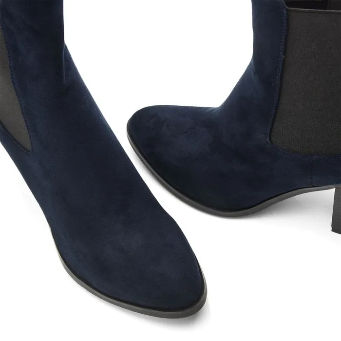 Chelsea Boots Women Moda In Pelle Briee Navy Alcantara