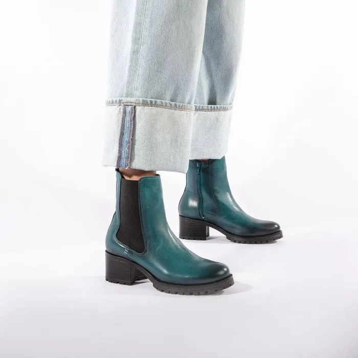Chelsea Boots Women Moda In Pelle Brooklea Teal Leather