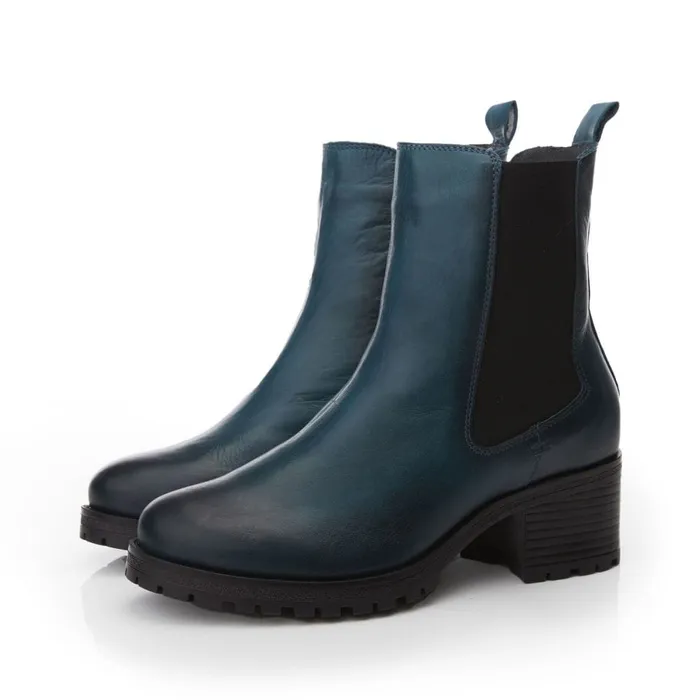Chelsea Boots Women Moda In Pelle Brooklea Teal Leather