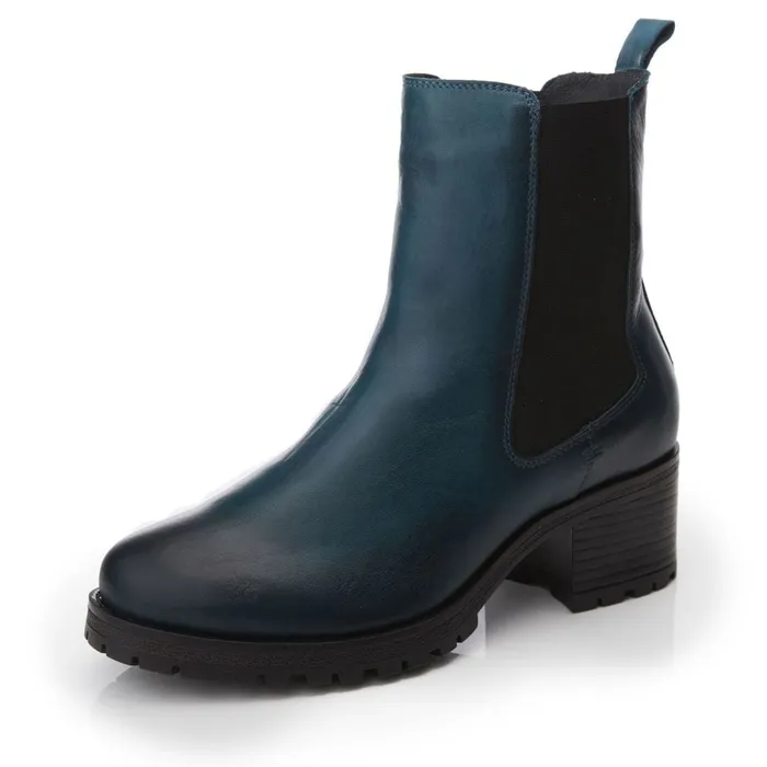 Chelsea Boots Women Moda In Pelle Brooklea Teal Leather