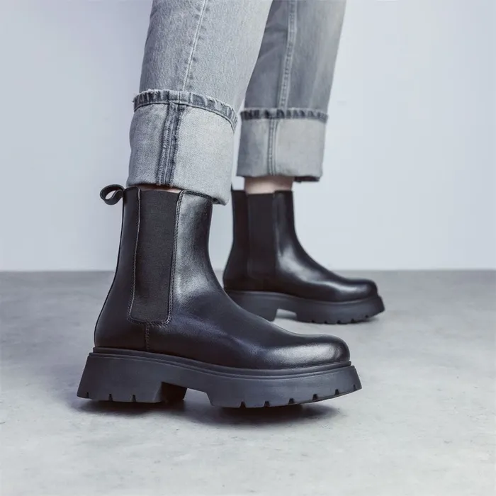 Chelsea Boots Women Moda In Pelle Brylie Black Nappa