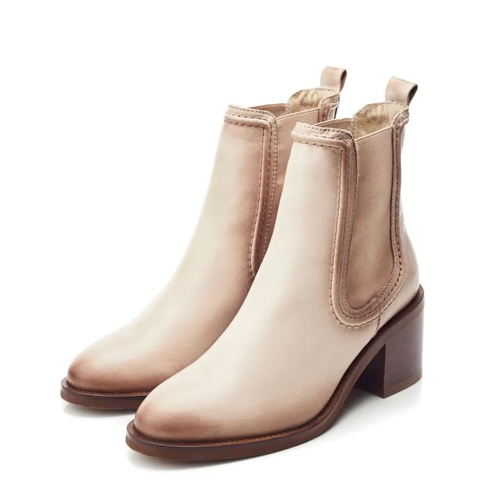 Chelsea Boots Women Moda In Pelle Omally Cream Leather