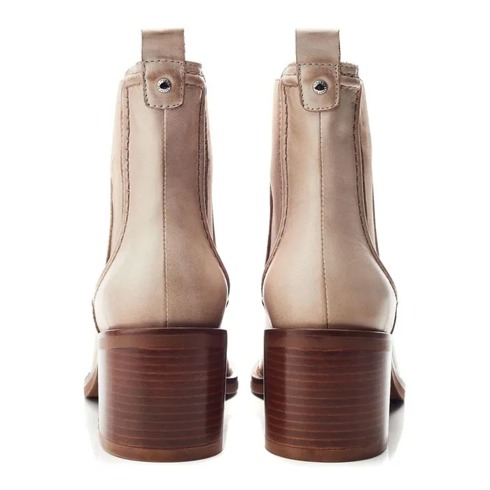 Chelsea Boots Women Moda In Pelle Omally Cream Leather