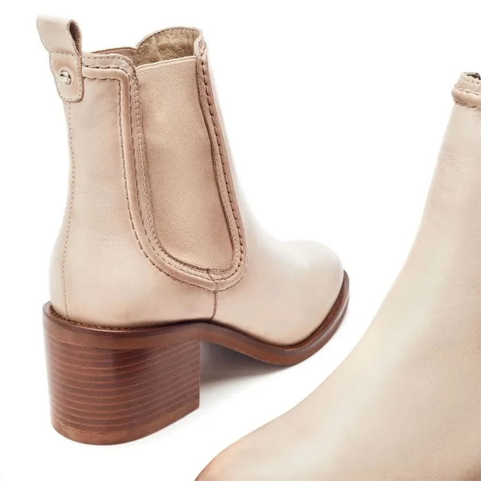 Chelsea Boots Women Moda In Pelle Omally Cream Leather