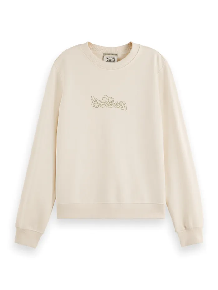 CHEST ARTWORK REGULAR FIT SWEATSHIRT Soft Ice Women Scotch and Soda Sweatshirts and Hoodies CHEST ARTWORK REGULAR FIT SWEATSHIRT Soft Ice Women Scotch and Soda Sweatshirts and Hoodies