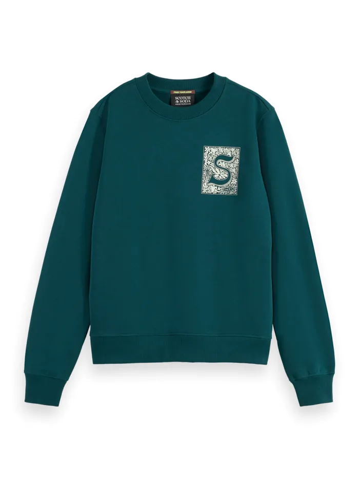 CHEST ARTWORK REGULAR FIT SWEATSHIRT Soft Ice Women Scotch and Soda Sweatshirts and Hoodies CHEST ARTWORK REGULAR FIT SWEATSHIRT Soft Ice Women Scotch and Soda Sweatshirts and Hoodies