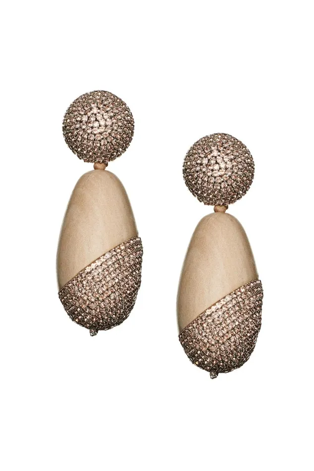 Christina Earrings 8211 Wood Crystals Women Sachin and Babi Earrings Christina Earrings 8211 Wood Crystals Women Sachin and Babi Earrings