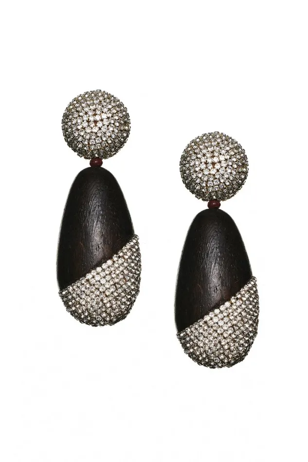 Christina Earrings 8211 Wood Crystals Women Sachin and Babi Earrings Christina Earrings 8211 Wood Crystals Women Sachin and Babi Earrings