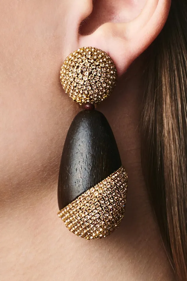 Christina Earrings 8211 Wood Crystals Women Sachin and Babi Earrings Christina Earrings 8211 Wood Crystals Women Sachin and Babi Earrings