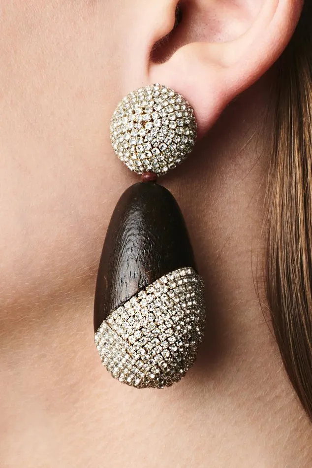 Christina Earrings 8211 Wood Crystals Women Sachin and Babi Earrings Christina Earrings 8211 Wood Crystals Women Sachin and Babi Earrings