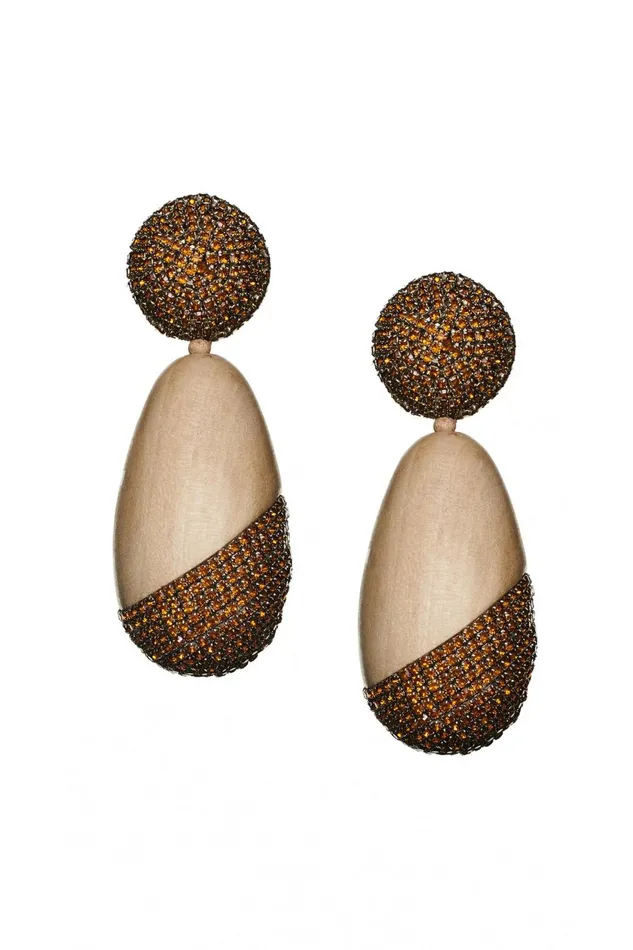 Christina Earrings 8211 Wood Crystals Women Sachin and Babi Earrings Christina Earrings 8211 Wood Crystals Women Sachin and Babi Earrings