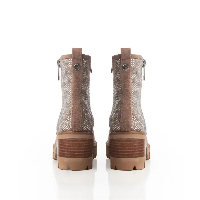 Chunky Boots Women Moda In Pelle Angeli Stone Suede
