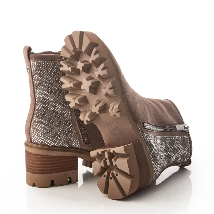 Chunky Boots Women Moda In Pelle Angeli Stone Suede
