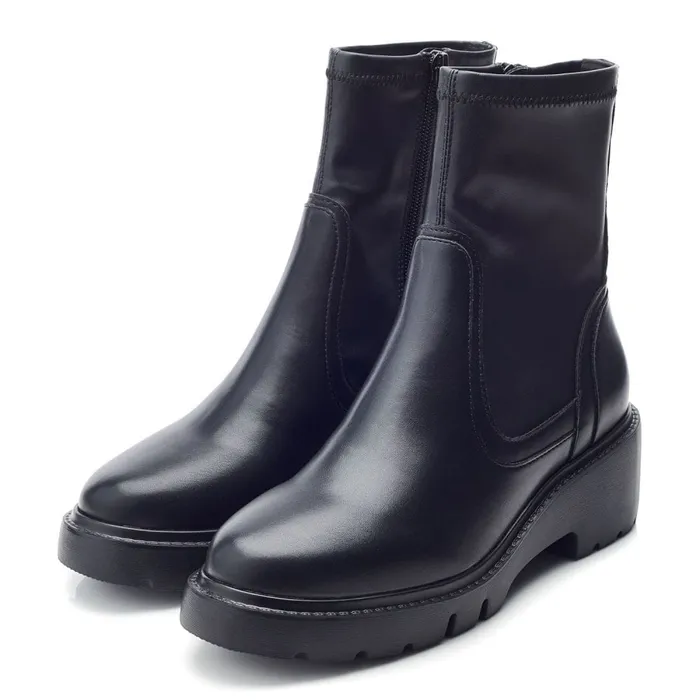 Chunky Boots Women Moda In Pelle Arvert Black Porvair