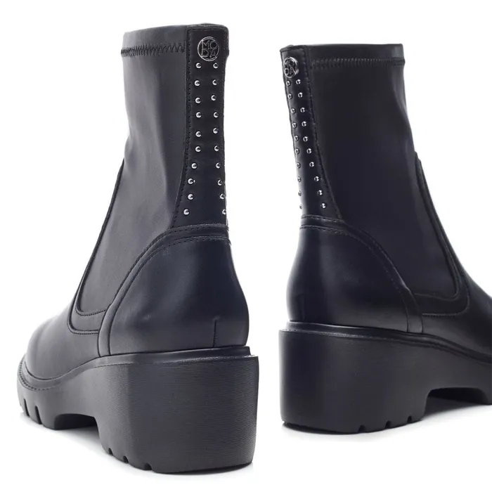 Chunky Boots Women Moda In Pelle Arvert Black Porvair