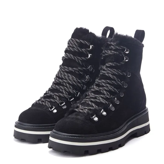 Chunky Boots Women Moda In Pelle Oana Black Suede