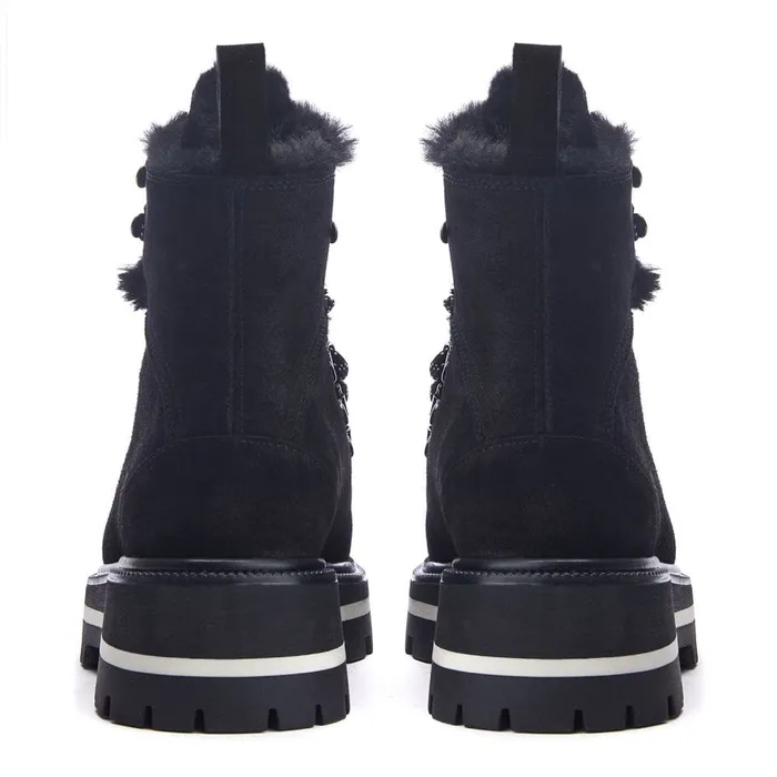 Chunky Boots Women Moda In Pelle Oana Black Suede