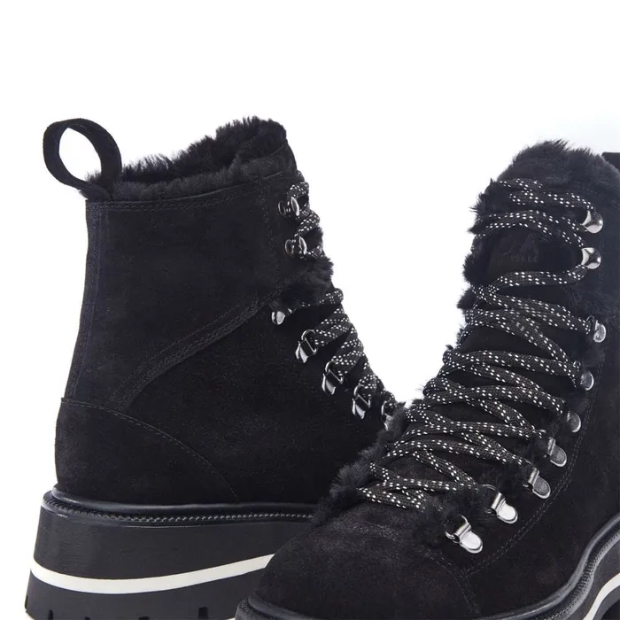 Chunky Boots Women Moda In Pelle Oana Black Suede
