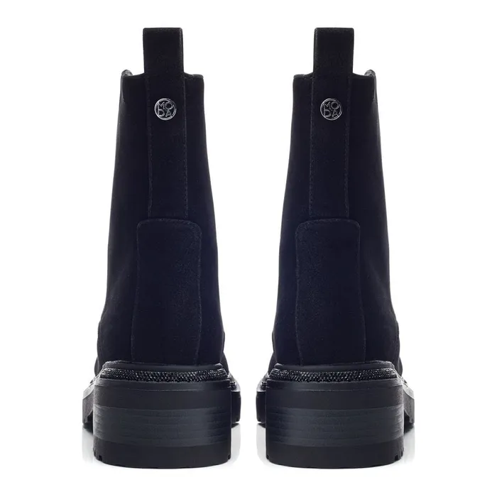 Chunky Boots Women Moda In Pelle Onzaines Black Porvair