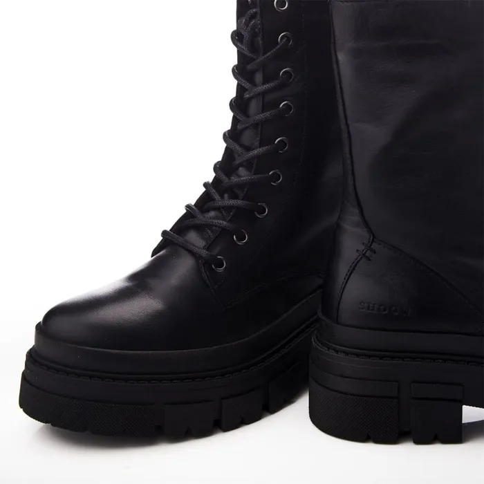 Chunky Boots Women Moda In Pelle Shoon Sh Impress Black Leather