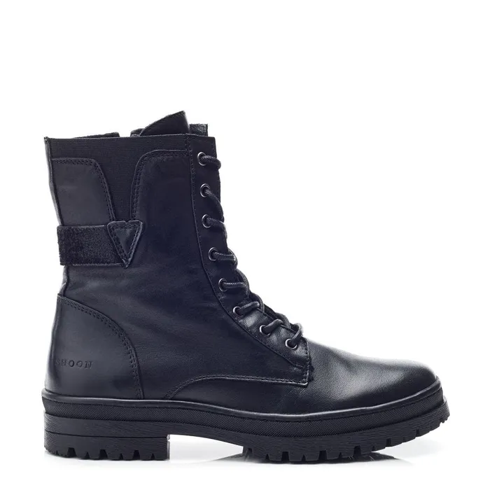 Chunky Boots Women Moda In Pelle Shoon Sh Odcombe Black Leather