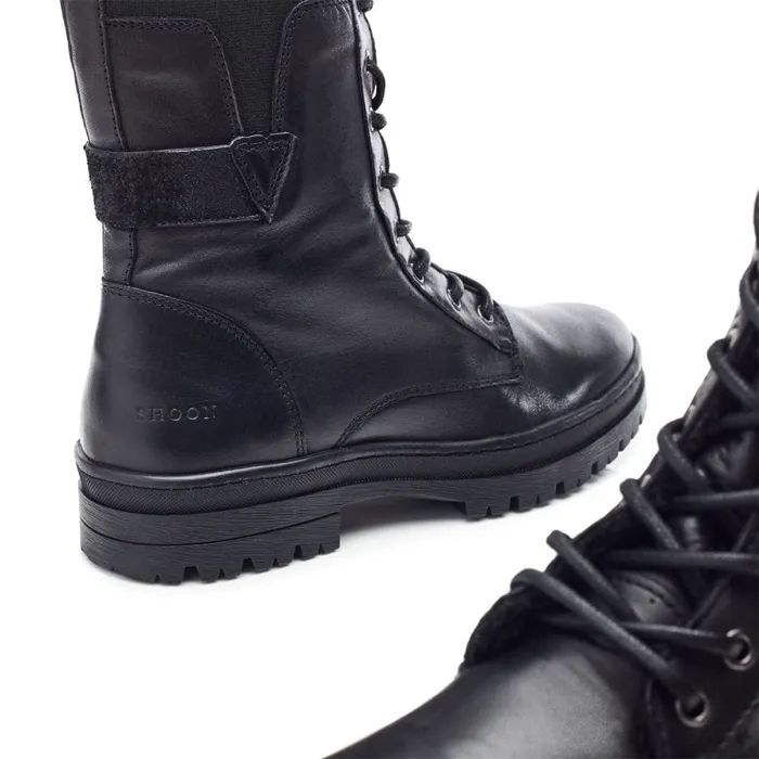 Chunky Boots Women Moda In Pelle Shoon Sh Odcombe Black Leather