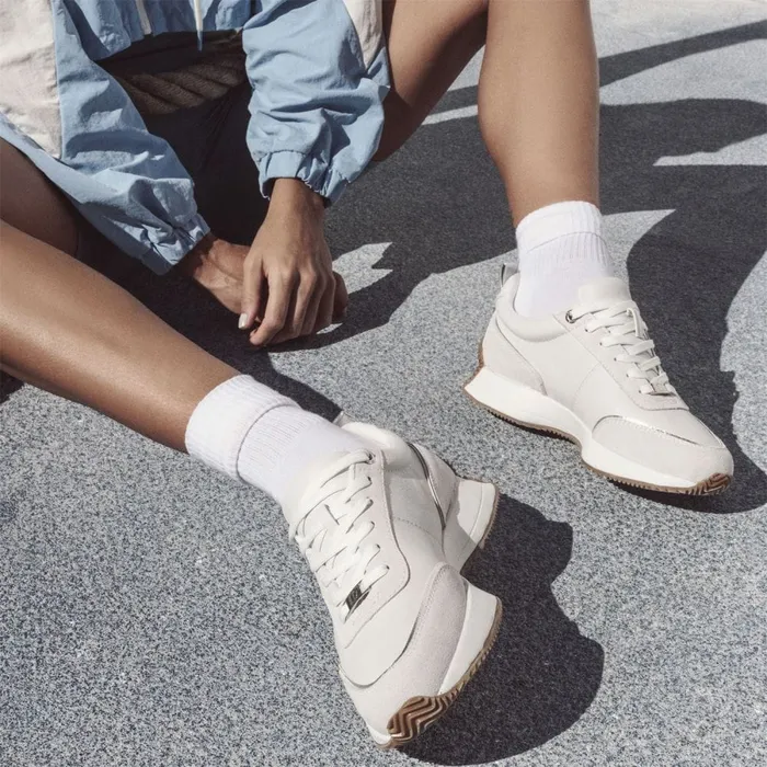 Chunky Trainers Women Moda In Pelle Athenea White Leather